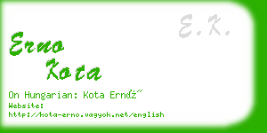 erno kota business card